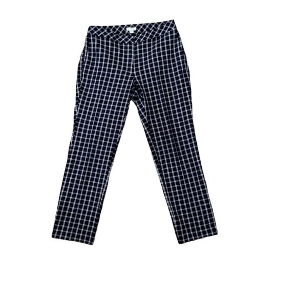 J. Jill Women’s‎ Premium Bi-Stretch Quinn Trouser Pant Black & White Plaid Sz 6